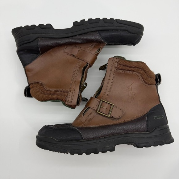 Vintage Polo Ralph Lauren‎ Farleigh Hi Zip Duck Boots Brown Mens 6
